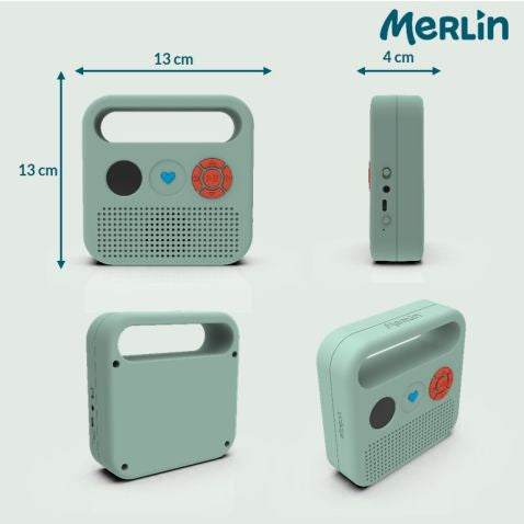 Merlin, l'enceinte & 350 titres audio par an pour les 3 à 12 ans