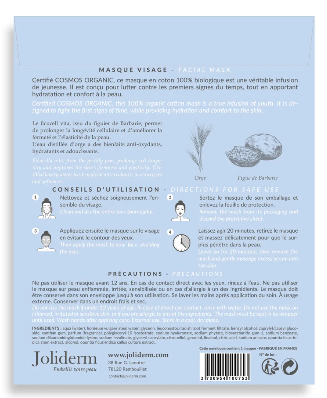 Joliderm | Masques et patchs à base de plantes et d'actifs naturels